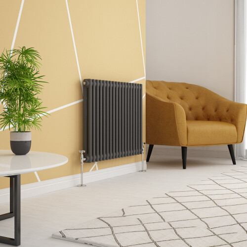 PlumbGalaxy (600 x 830mm Double, Anthracite) PlumbGalaxy Traditional-Style Cast Iron Radiator