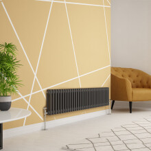 (300 x 1460mm Double, Anthracite) PlumbGalaxy Traditional-Style Cast Iron Radiator