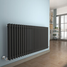 (615 x 1190mm Double, Anthracite) PlumbGalaxy Traditional-Style Cast Iron Radiator