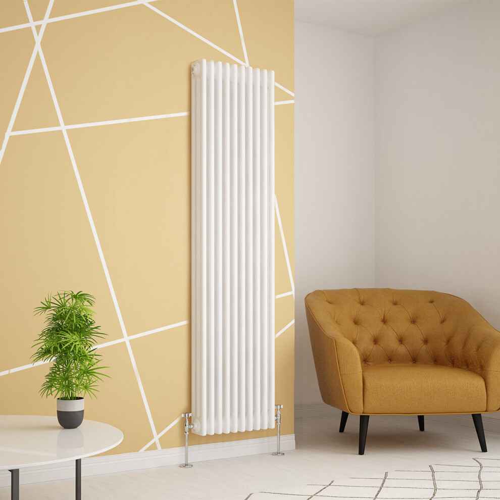 Plumbgalaxy (1800 X 470Mm Triple, White) Traditional-Style Cast Iron Radiator