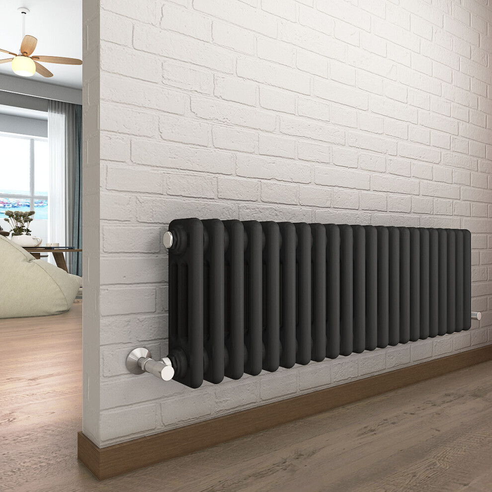 (300 x 1010mm Triple, Anthracite) PlumbGalaxy Traditional-Style Cast Iron Radiator