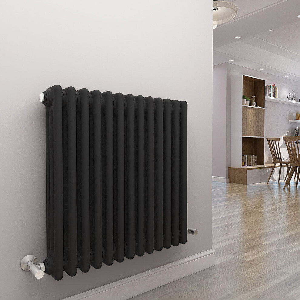 (300 x 605mm Triple, Anthracite) PlumbGalaxy Traditional-Style Cast Iron Radiator