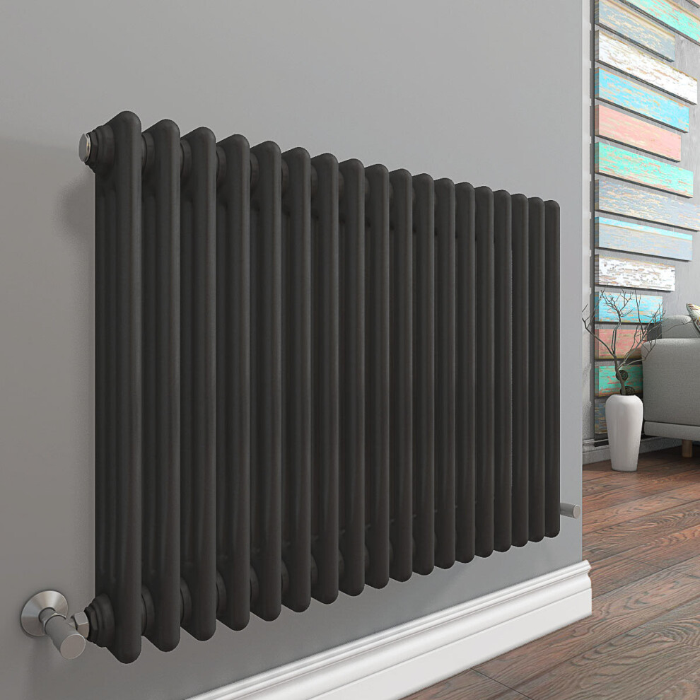 (300 x 830mm Triple, Anthracite) PlumbGalaxy Traditional-Style Cast Iron Radiator