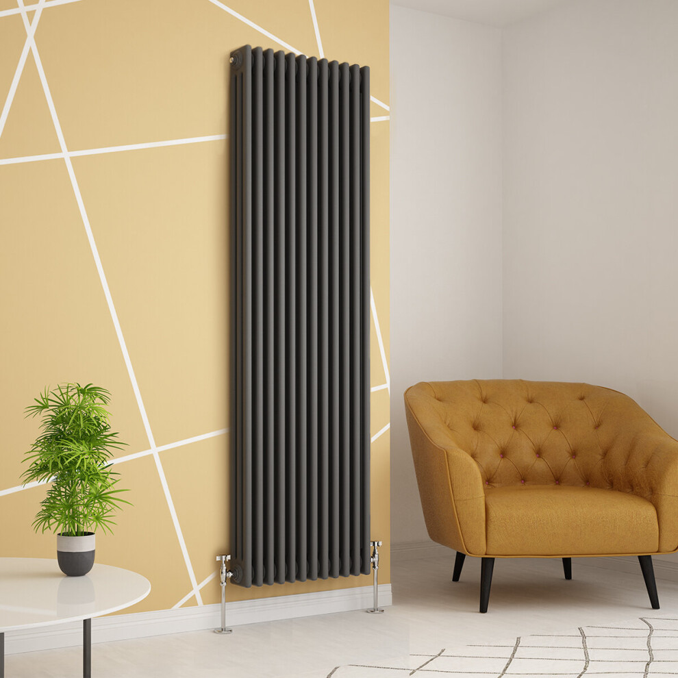 (1800 x 560mm Triple, Anthracite) PlumbGalaxy Traditional-Style Cast Iron Radiator