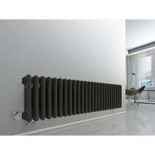 (300 x 1190mm Triple, Anthracite) PlumbGalaxy Traditional-Style Cast Iron Radiator