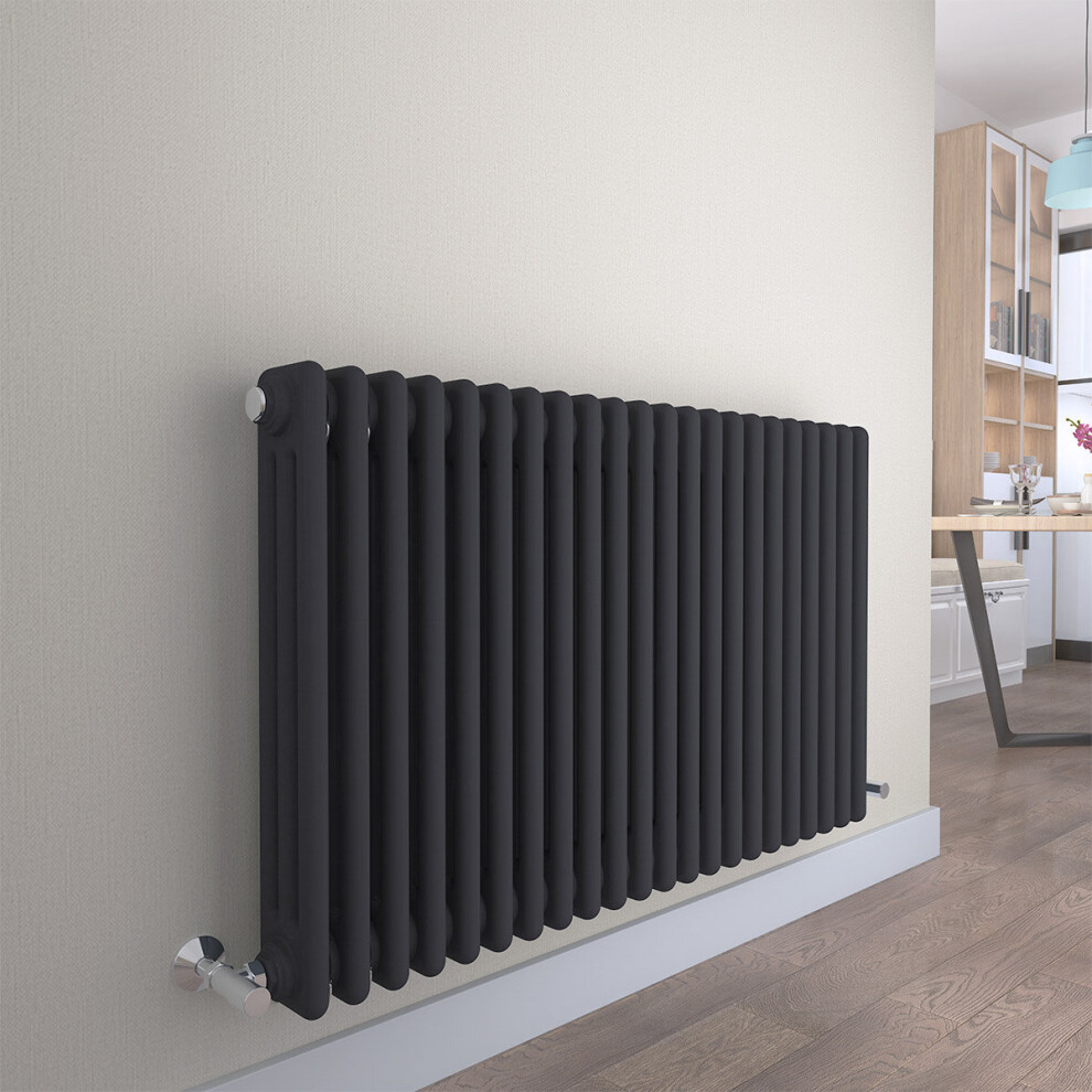 (600 x 1010mm Triple, Anthracite) PlumbGalaxy Traditional-Style Cast Iron Radiator