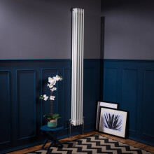 (1800 x 200mm Triple, White) PlumbGalaxy Traditional-Style Cast Iron Radiator