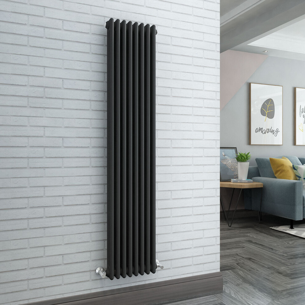 (1800 x 380mm Triple, Anthracite) PlumbGalaxy Traditional-Style Cast Iron Radiator