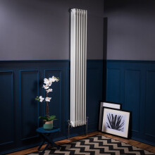 (1800 x 290mm Triple, White) PlumbGalaxy Traditional-Style Cast Iron Radiator