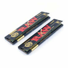 (20 Booklets) RAW Black Rolling Papers King Size Slim Classic Natural Unrefined Skins 110mm