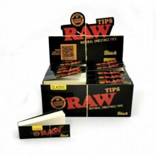(25 Booklets (Half Box)) RAW Black Rolling Paper Roach Filter Tips Filter tips / Roach Book