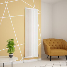 (1800 x 560mm Double, White) PlumbGalaxy Traditional-Style Cast Iron Radiator