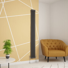 (1800 x 200mm Double, Anthracite) PlumbGalaxy Traditional-Style Cast Iron Radiator