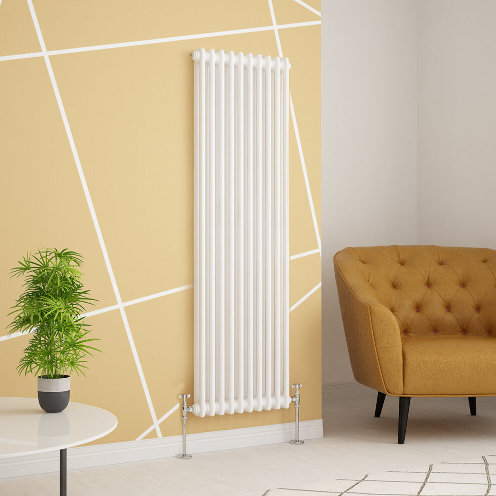 Plumbgalaxy (1500 X 560Mm Double, White) Traditional-Style Cast Iron Radiator
