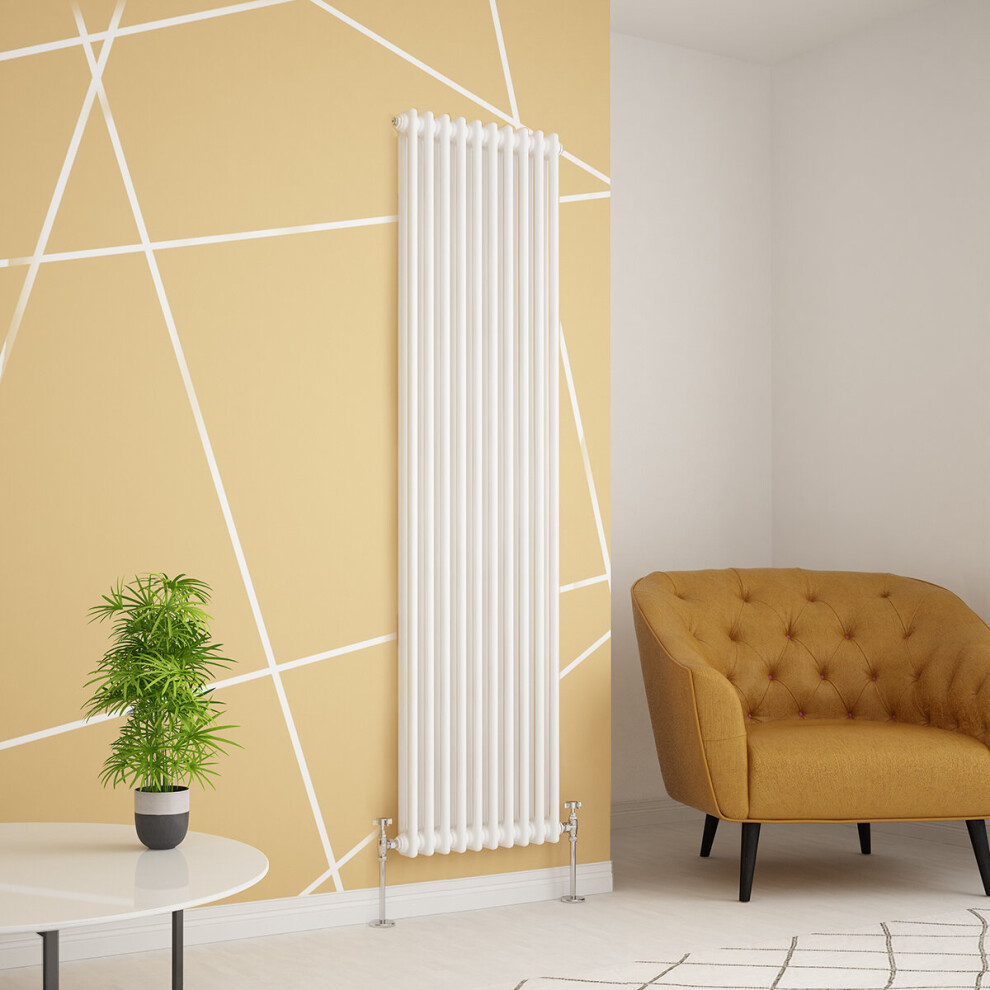 Plumbgalaxy (1800 X 470Mm Double, White) Traditional-Style Cast Iron Radiator