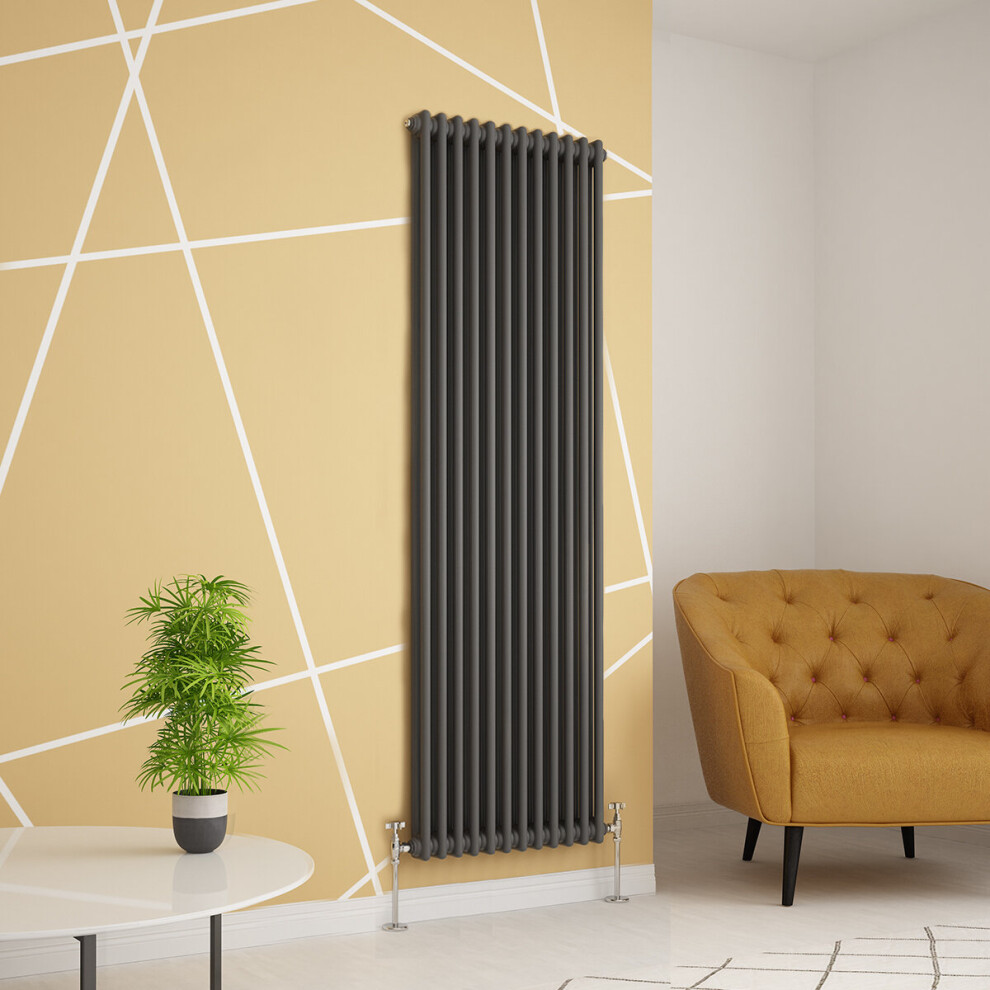 Plumbgalaxy (1800 X 560Mm Double, Anthracite) Traditional-Style Cast Iron Radiator