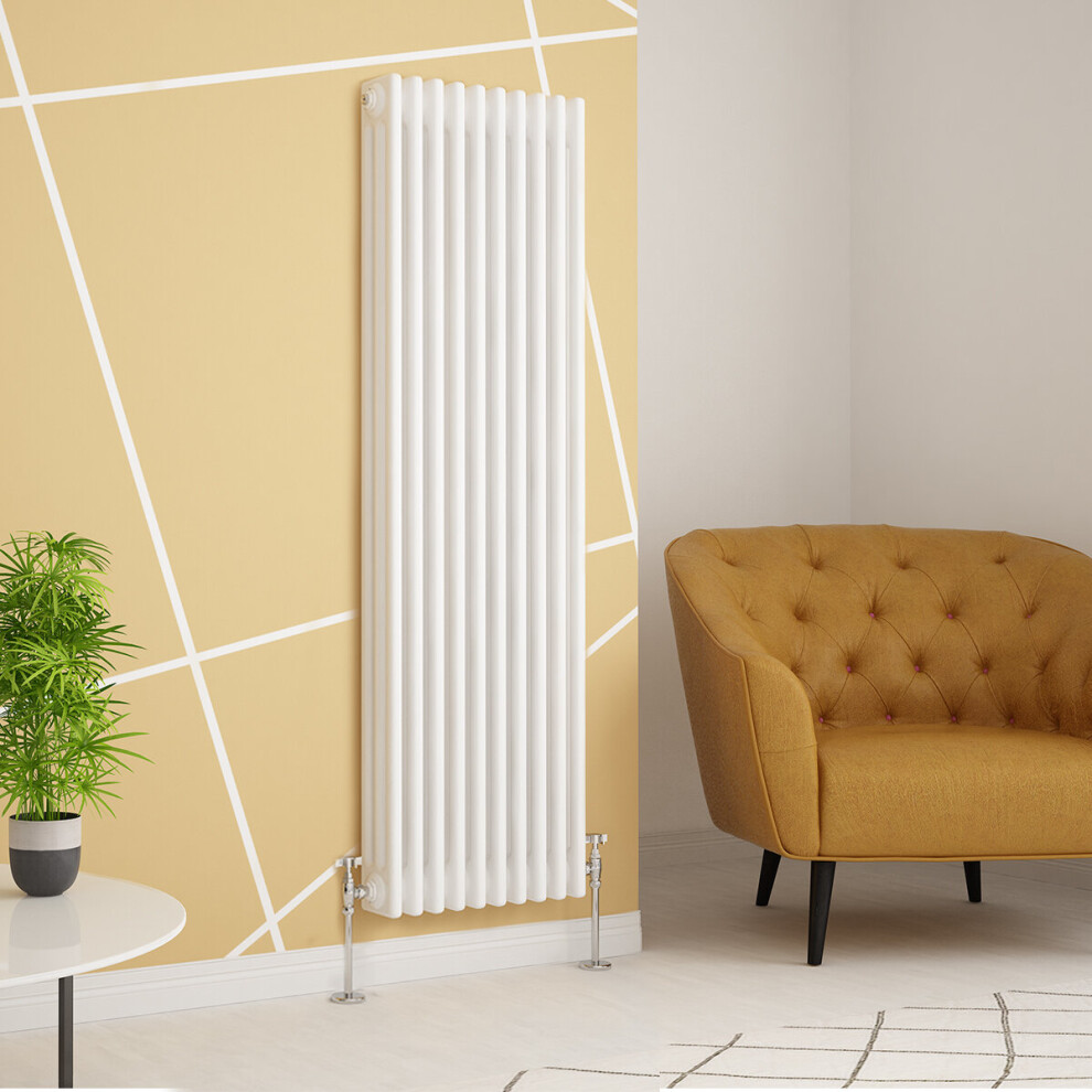 Plumbgalaxy (1500 X 470Mm Triple, White) Traditional-Style Cast Iron Radiator