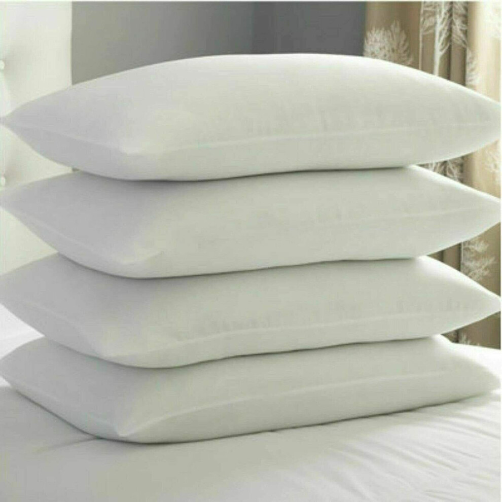 (Pack of 4) Super Bouncy Premium Hollowfiber Pillows. Deep Filled Breathable & Comfy Standard Size Pillows In Valuable Packs 2x, 4x, 6x, 8x.