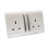 Trendi Switch Trendi Switch 2 Gang Artistic Modern Glossy 13 Amp Electrical Long Switched Plug Socket White x5 2
