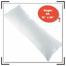 (Single 3ft) Non Allergenic Super Comfy Hollow Fibre Bolster Pillow Only. Body Support Orthopaedic Maternity Long Pillow