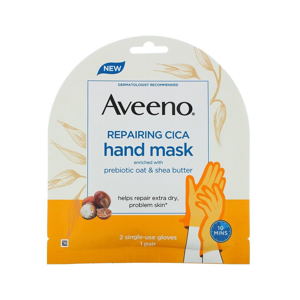 Aveeno, Repairing Cica Hand Mask, 2 Single-Use Gloves