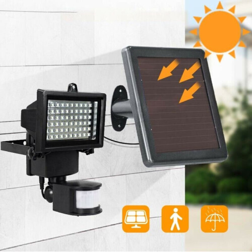100 LED Bright Solar Powered PIR Sensor Flood Security Light Outdoor G 2
