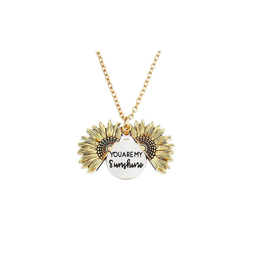 (Gold) You are My Sunshine Sunflower pendant necklace