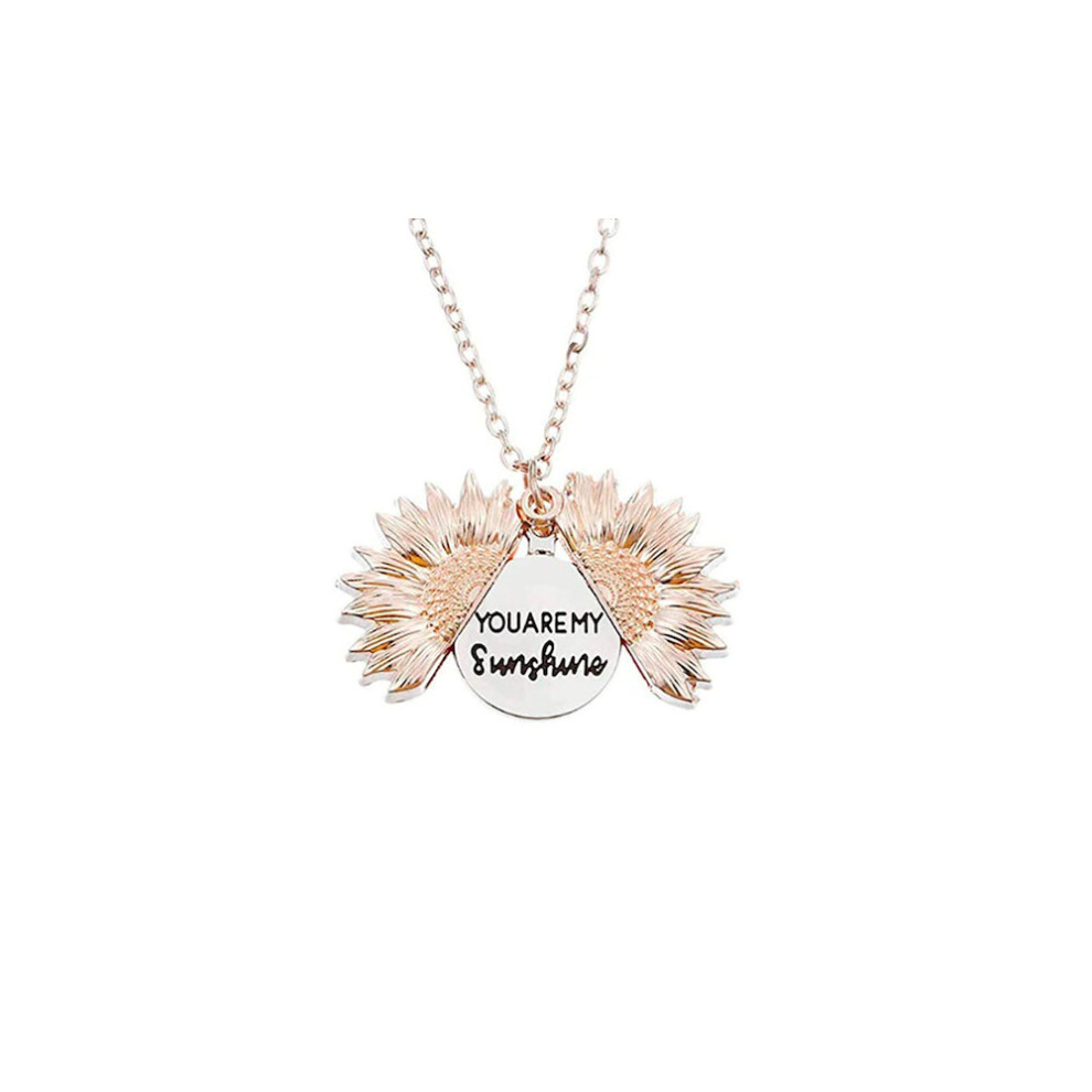 (Rose Gold) You are My Sunshine Sunflower pendant necklace