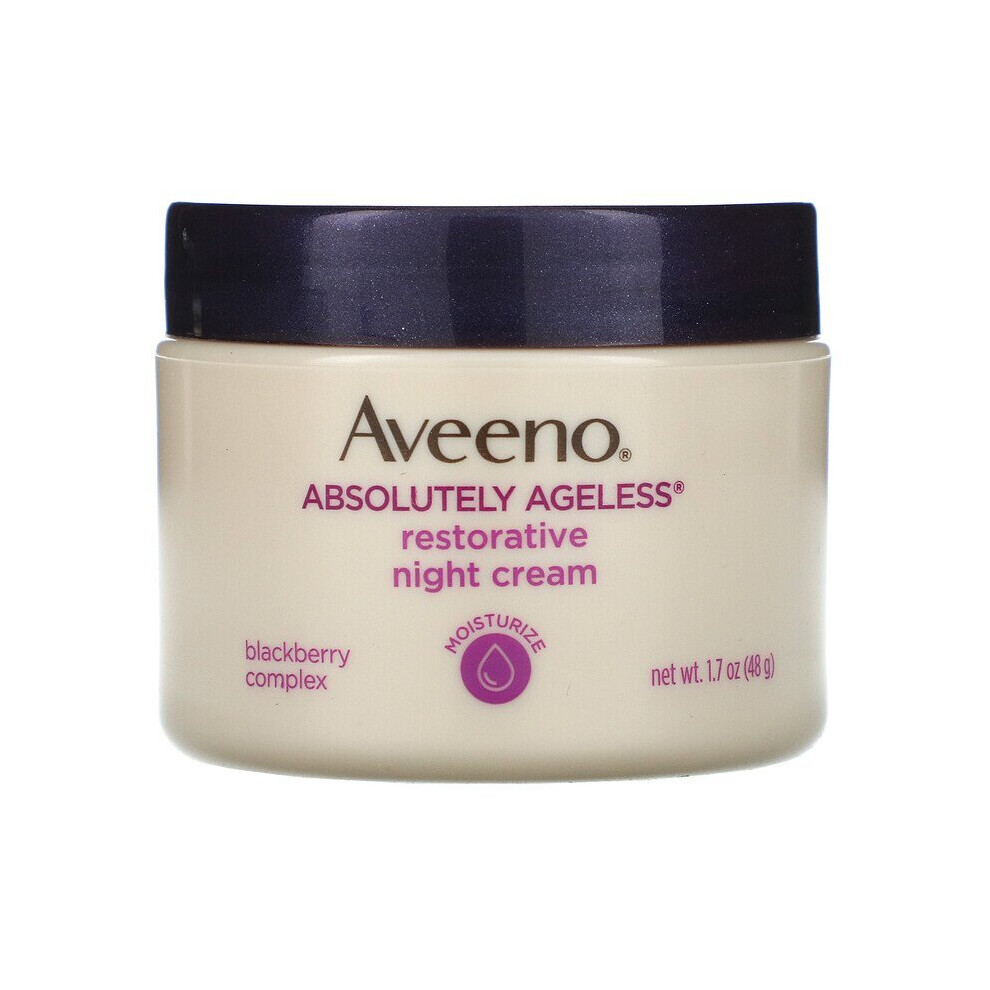Aveeno Absolutely Ageless Restorative Night Cream Face & Neck Moisturizer with Antioxidant-Rich Blackberry Complex  Vitamin C & E  Hypoallergenic  Non