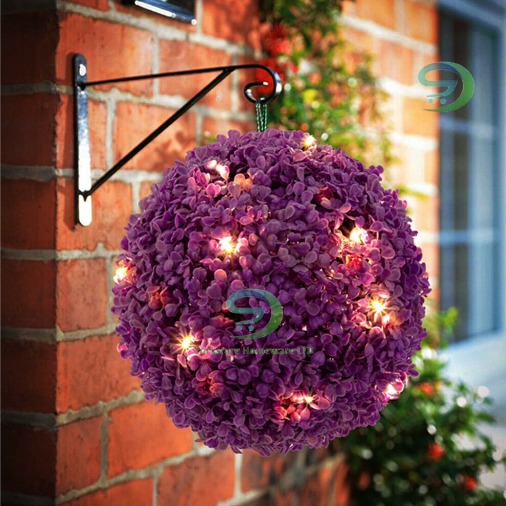 Yorkshire Homeware Ltd (Purple) Solar Powered 20 Led Topiary Ball Light Decoration Green,Purple