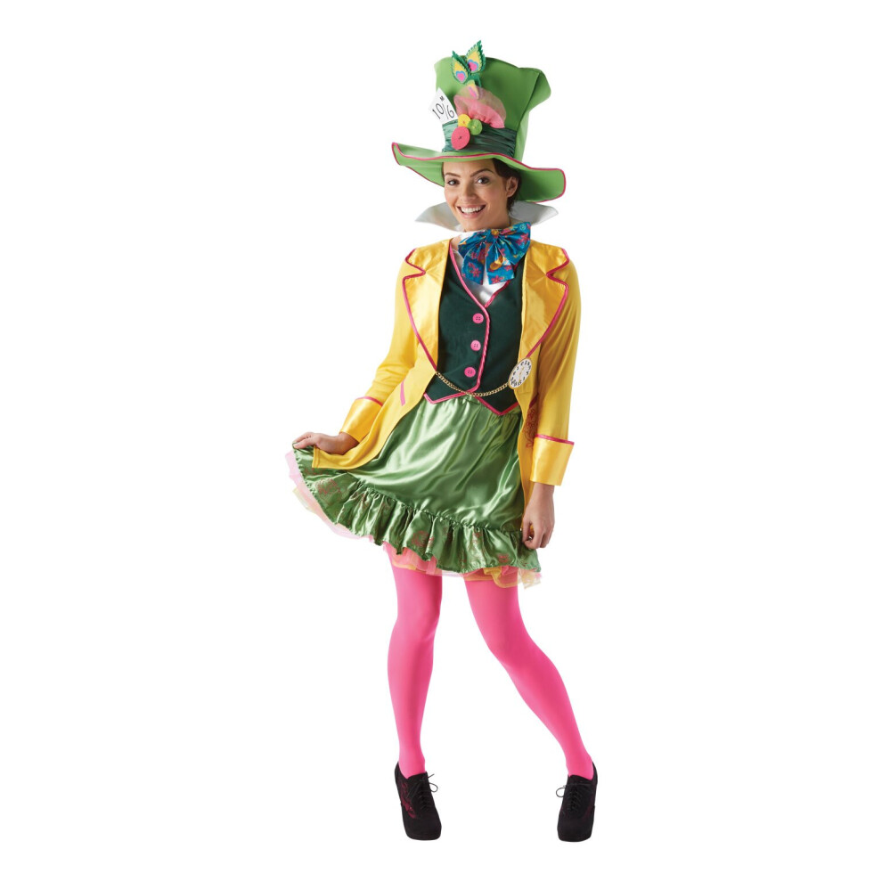 (Large) Rubie's Ladies Mad Hatter Alice in Wonderland Fancy Dress Costume - Sizes 16-18