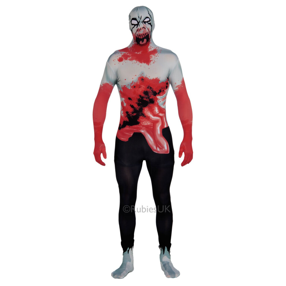 (multicoloured, L) 2nd Skin Zombie body suit Second Skin costume for adults Size