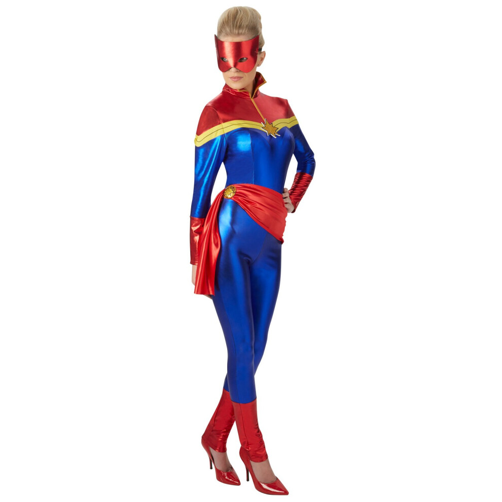 (multicoloured, M) Captain Marvel Deluxe Adult Costume Men Size