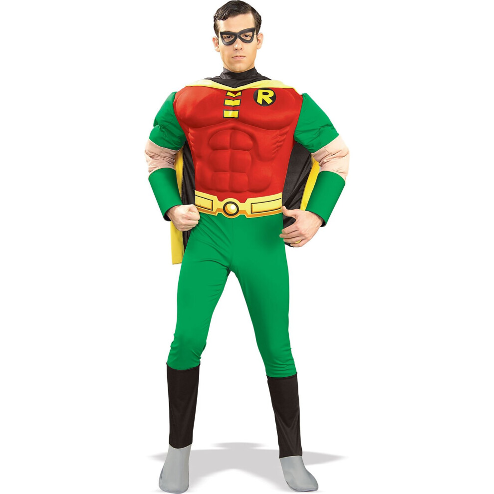 Rubies (L) Dc Comics Robin Adult Deluxe With Muscle Chest Multicoloured