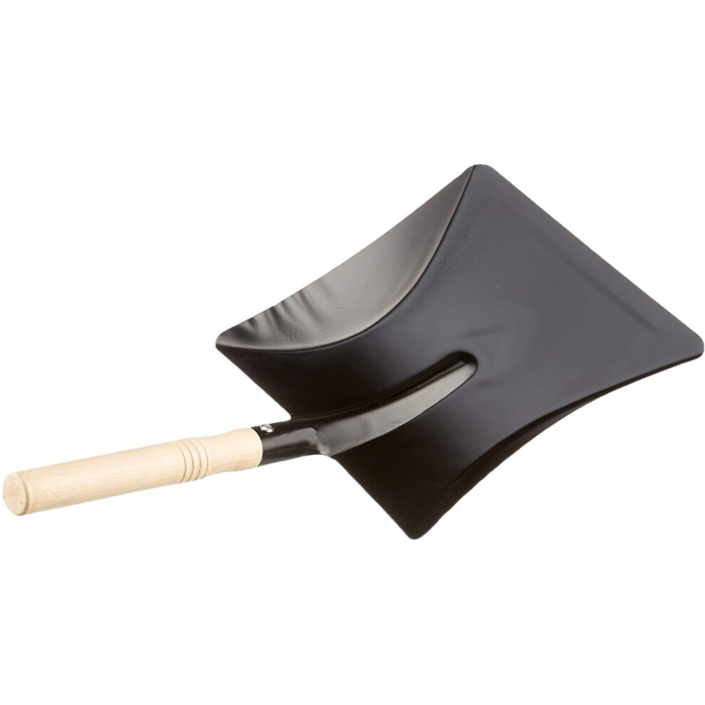 Green Jem 9" Fire Shovel Dustpan Black Metal Coal Ash Wooden Handle