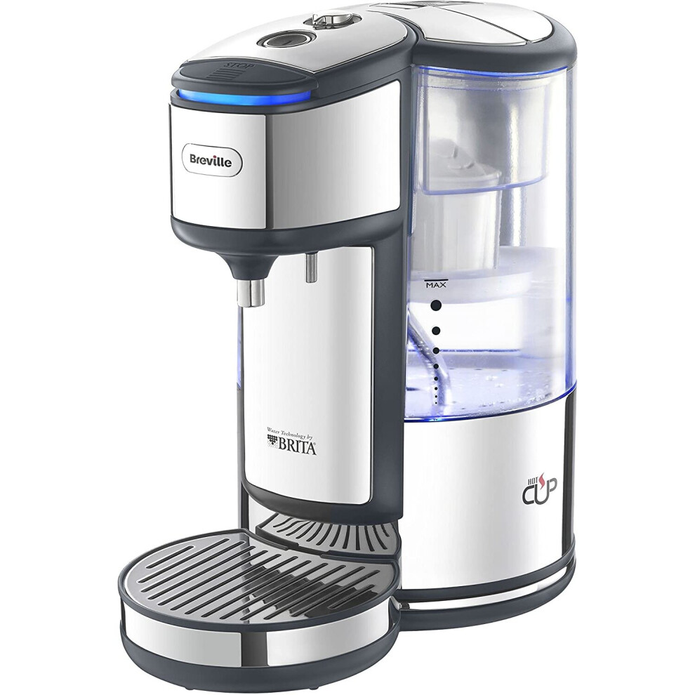 Breville BRITA HotCup Hot Water Dispenser with Integrated Water Filter, 3 KW Fast Boil and Variable Dispense, 1.8 Litre, Stainless Steel [VKJ367]