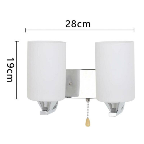 (Double head with pull switch) Double Head Glass Wall Light Lamp +Free LED Bulb 1