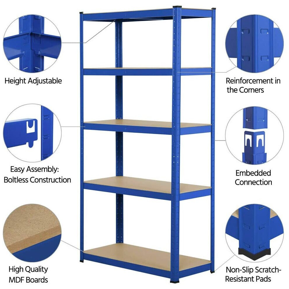 (Blue 150x70x30cm) Metal Shelving Units Racking Garage Storage Shelve