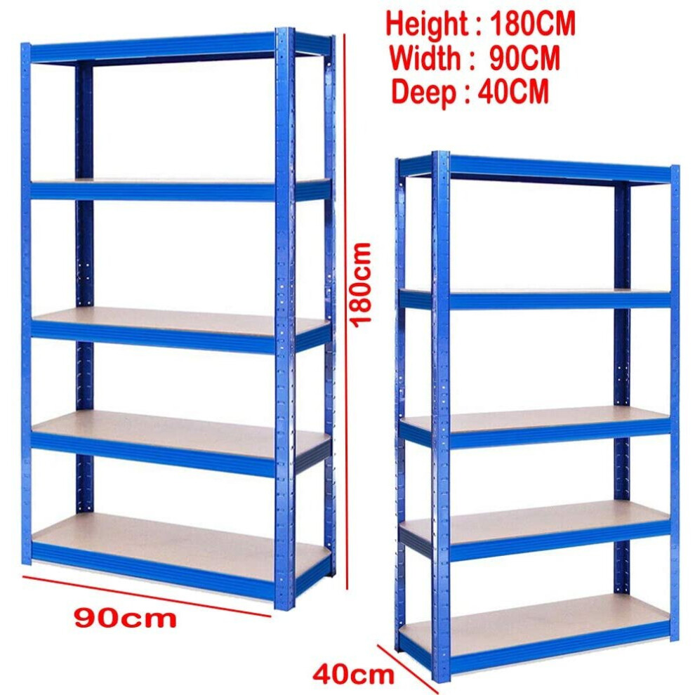 Lucn ( 180X90x40cm) Metal Shelving Units Racking Garage Storage Shelve Blue
