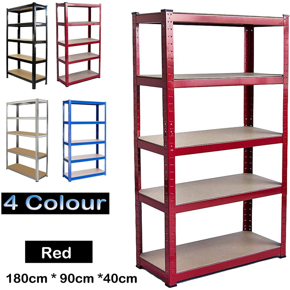 (Red 180x90x40cm) Metal Shelving Units Racking Garage Storage Shelve