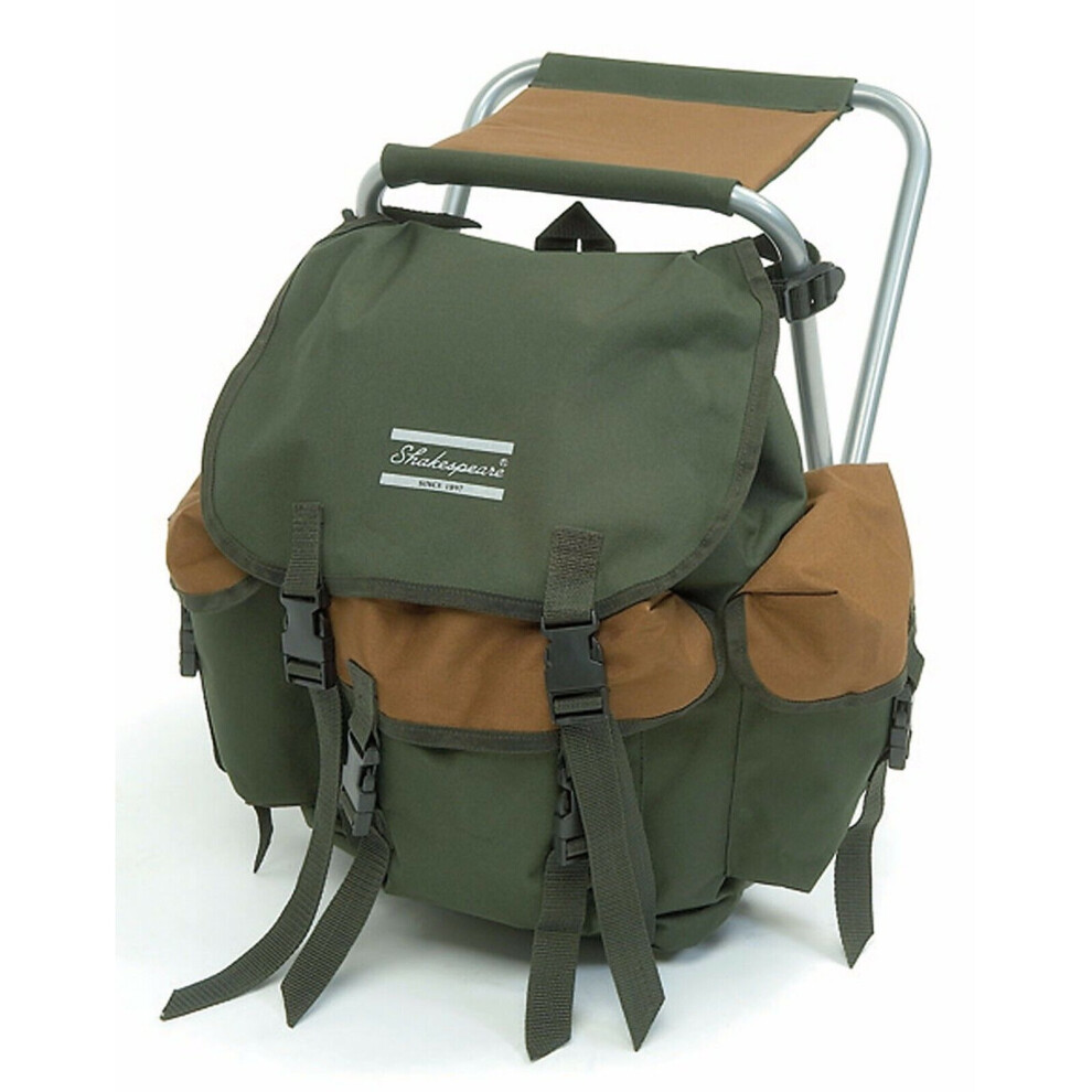 Shakespeare Folding Stool With Rucksack Backpack Fishing Storage Chair