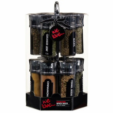 Revolving Spice Rack Storage Stand 12 Spices Herbs With Chrome Holder
