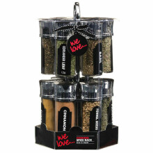 COOKING SPICE RACK STAND WITH 12 STORAGE JARS - INCLUDING SPICES & HERBS