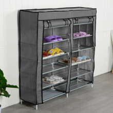 (Grey) 6 Tier Dustproof Shoes Cabinet Storage Organiser
