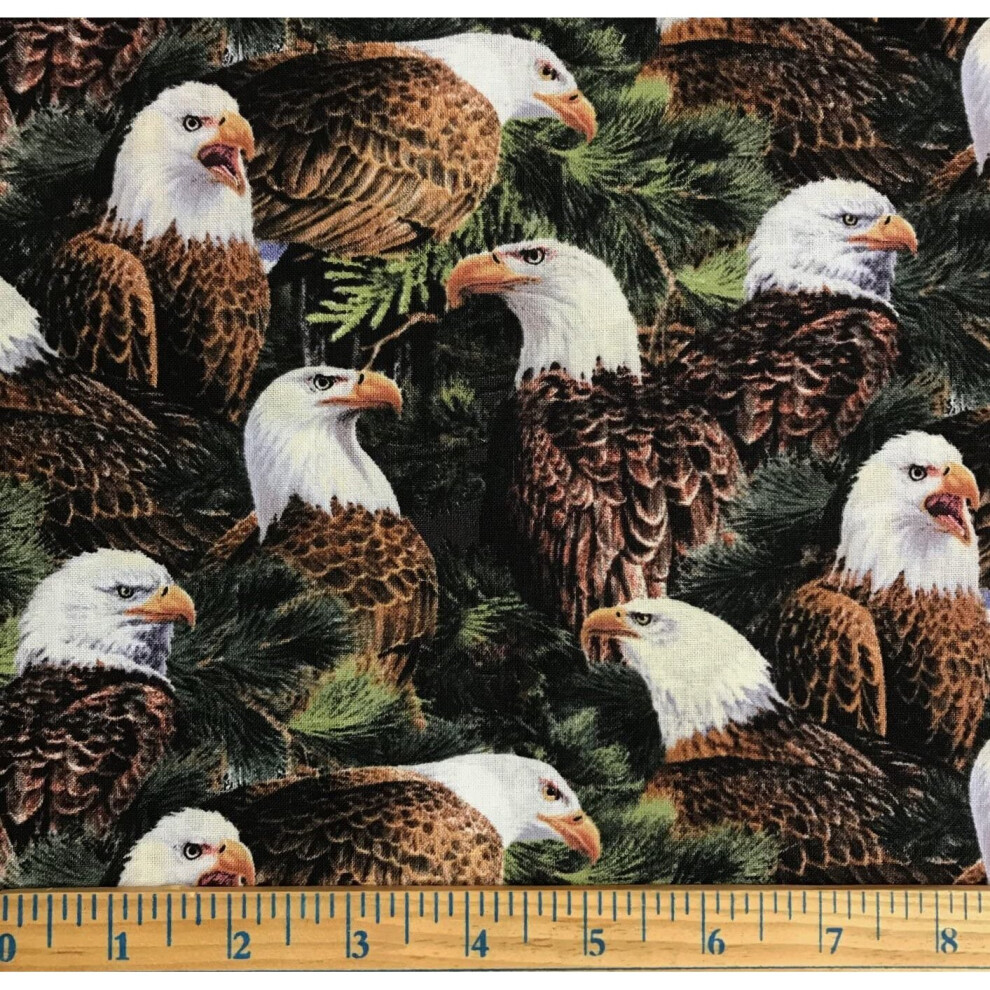 Fat Quarter Flying High Allover Eagles 100% Cotton Quilting Fabric