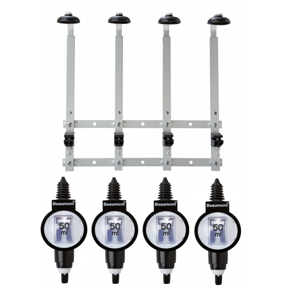 Beaumont 4 x 50ml Metrix SL Bar Optic Spirit Measure & 70cl/1L Wall Brackets