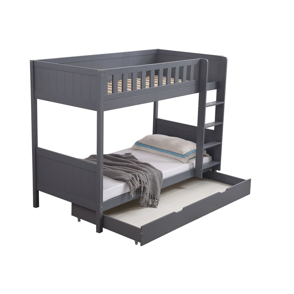 (Grey) Humza Amani Panana Bunk Bed with Storage Drawer