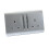 Trendi Switch Trendi Switch 2 Gang Artistic Modern Glossy 13 Amp Electrical Long Switched Plug Socket Silver 6