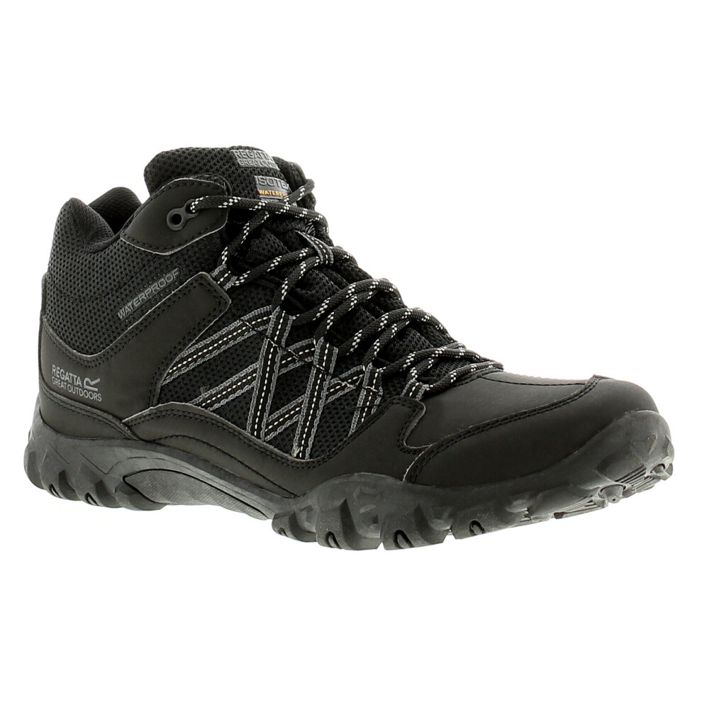 Regatta Edgepoint Mid Wp Mens Walking Hiking Boots Black/Grey UK Size 7
