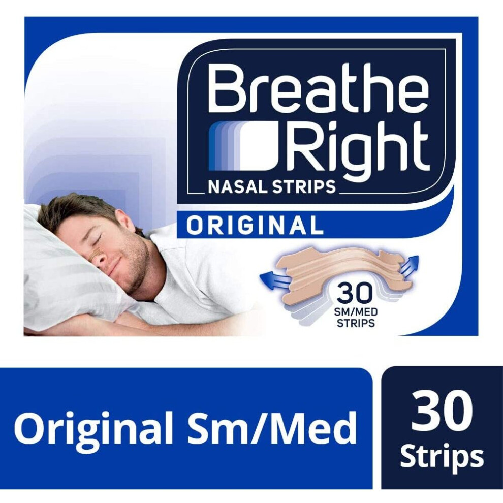 Breathe Right Snoring Congestion Relief Nasal Strips, 30 Strips